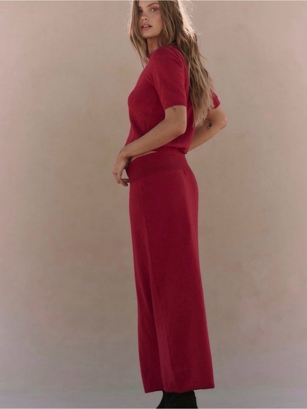Free People cherry red skirt set size medium NWT
